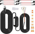 Dash Cam Hardwire Kit, Car Dash Camera Micro Charger Hard Wire Kit for Dashcam DC 12-24V to 5V/2.5A Low Voltage Protection 24h Parking Surveillance with Fuse Tap