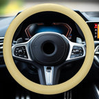 Car Steering Wheel Cover, Non-Slip Silicone Material, Multiple Color Choices, Universal Auto Parts Steering Wheel Cover, Suitable for Most Cars (Champagne)