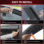 in-Channel Rain Guards 4pcs Fit for Hyundai Sonata 2020 2021 2022 2023 2024 2025 2026, Smoke Tinted Window Visors Wind Deflectors Vent Shield Shade with 2pcs Side Mirror Rain Visor Eyebrow