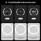 2Pc Carbon Fiber Steering Wheel Cover Universal Fit 99% Cars | Non-slip soft grip, easy to wipe clean, quick to install, perfect for daily commutes and road trips, White