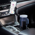 Cup Holder Phone Mount, 2 in 1 Cup Holder Expander for Car Long Arm with 360°Rotation Cup Holder Cell Phone Holder for Car Compatible with All Smartphones