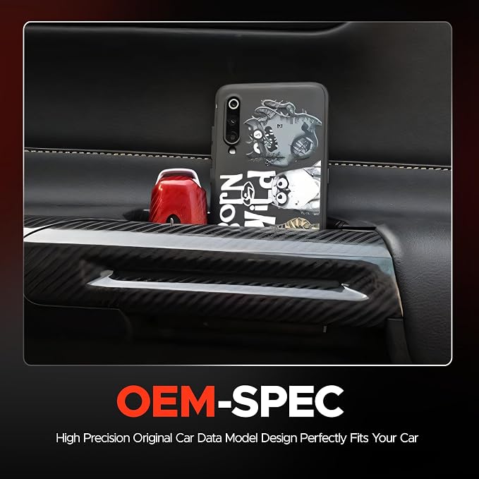 Front Row Door Side Storage Box Handle Tray Interior Accessories Compatible with Ford Mustang 2015-2023(2pcs)
