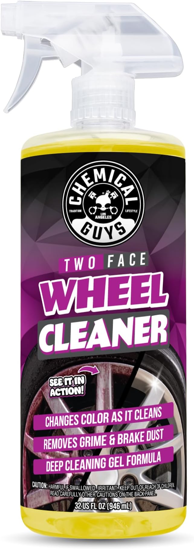 Two Face Wheel Cleaner, Color Changing Wheel Cleaner, Safe for Cars, Trucks, SUVs, Motorcycles, RVs & More, Extra Large Size 32 fl oz - CLD30332