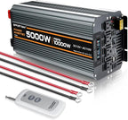 5000 watt Power Inverter DC 12V to AC 110V/120V Converter,10000w Peak.Comes with LCD Display,Wireless Controller, 4AC outlets,1USB.RV Inverter,Suitable for Camping,and Off-Grid Solar Inverter Systems