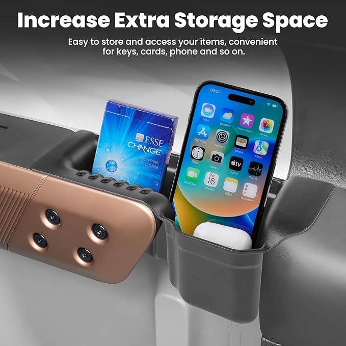 Door Handle Storage Box for 2022-2025 2026 Ford Maverick Accessories, Front Rear Door Side Storage Insert Tray Organizer Grab Handle Pocket Container 4PCS