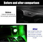 2 PCS USB LED Car Interior Atmosphere Lamp, Portable Mini LED Night Light, Plug-in USB Interface Trunk Ambient Lighting Kit, Universal Interior Car Accessories (Green)
