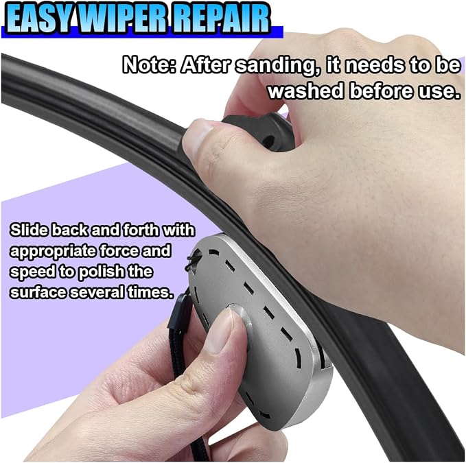 Car Windshield Wiper Repair Tool - Portable Double Sided Wiper Strip Restorer Car Windshield Wiper Regroover Tool - Windscreen Wiper Blade Cutter Cleaning Tools for Most Cars (Sliver)