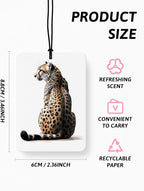Trendy Retro Leopard Lucky 8 Ball Car Air Freshener 4 Pcs, Girly Cheetah Print Star Hanging Air Freshener for Cars Closet Drawer Books, Cute Girly Car Accessories Mirror Decor for Women