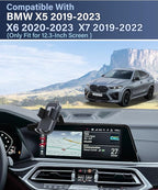 PZK Car Phone Mount Fit for BMW X5 2019-2023/X6 2020-2023/BMW X7 2019-2022 | 12.3-Inch Screen Auto Lock Car Phone Holder 360° Rotation Phone Cradles Fit iPhone & 4.0-7.0'' Phone for BMW Accessories