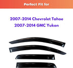 KPY Rain Guards Fit for 2007-2014 Chevrolet/Chevy Tahoe, Out-Channel Window Visors Vent Wind Deflectors 4PC, Car Accessories for 2007-2014 GMC Yukon