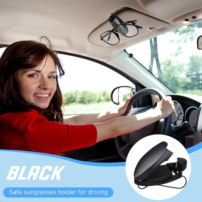 30 Pieces Car Sunglasses Holder for Sun Visor Car Clip Bulk, Accessories Interior Eyeglasses Mount Ticket Card Clip Glasses Holder Auto Clip Holder(Black)