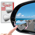 Heart Shaped Blind Spot Mirrors for Car 2 Pack - HD Glass Frameless, Adjustable Angle Wide View Convex Mirror Stick to Side Mirror Blindspot, Cute Girly Heart Car Accessories for Women