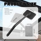 Car Windshield Cleaner Tool Kit,2026 New Inside Windshield Cleaning Tool with Detachable Handle & 180° Swivel Head,Universal Car Glass Cleaner Tools for Fog & Dust Cleaning