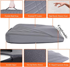 Premium Car Seat Cushion, Memory Foam Driver Seat Cushion to Improve Driving View- Coccyx & Lower Back Pain Relief - Seat Cushion for Car, Truck, Office Chair (Leather Gray)