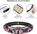 Tropical Flamingo Steering Wheel Cover Non-Slip Auto Steering Wheel Protector Car Accessories Universal Fit 15 Inches for Men Women