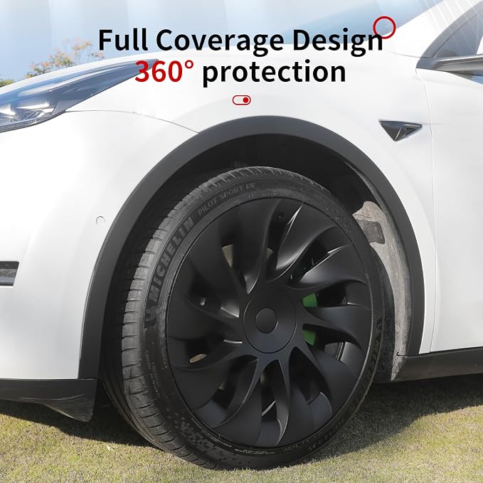 Wheel Cover for Tesla Model Y(2020-2024) 4PCS Hubcaps for Tesla Wheel Cover Model Y(2020-2024) 20inch Rim Full Cover Hubcaps Accessories (Cyclon Style, 20 inch)