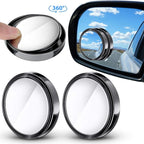 4 Pcs Blind Spot Mirrors 360 Degree 2 Inch Car Rear View Adjustable Wide View Angle Black Round Glass Convex Mirrors Adjustable with Frame for Car SUV Truck Accessories