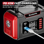 Portable Car Jump Starter Air Compressor, 4000A Peck 150 PSI Cordless Tire Inflator Battery Pump Rechargeable 12 Volt, Air Pump for Auto, Motorcycle, Bicycle, Balls with LED Light