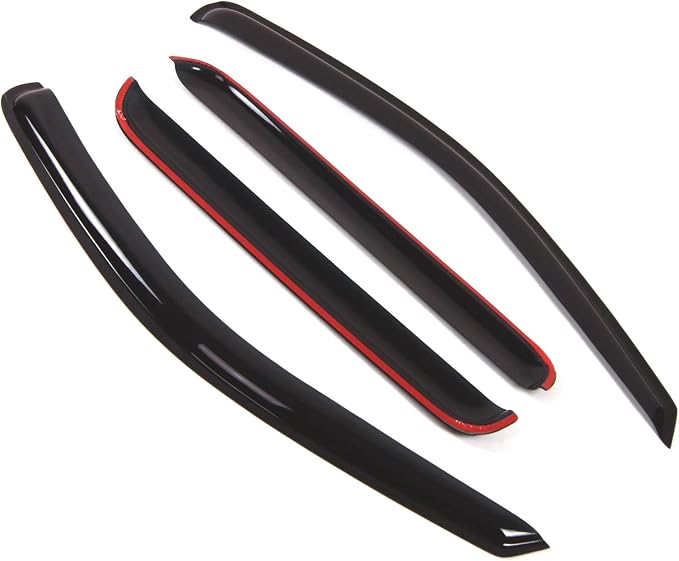 WD2-271 Dark Smoke 4 Pcs Set Window Visor (Outside Mount) Deflector Rain Guard Compatible with 2005-2010 Jeep Grand Cherokee