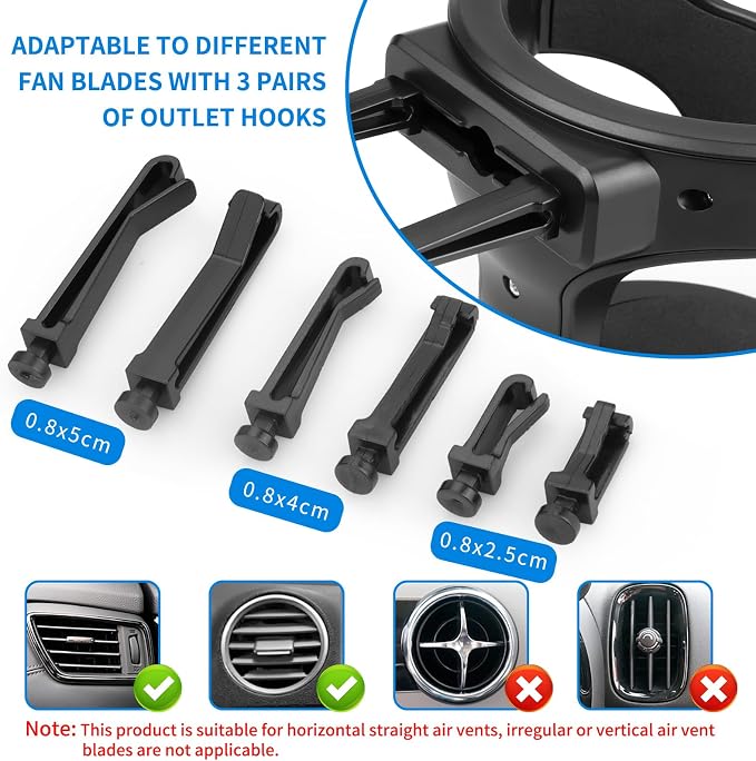 Cup Holder for Car, Cup Holder Expander for Car Air Vents, Car Ashtray Holder, Suitable for Cars and Trucks with Horizontal Blade Vents (1PCS)
