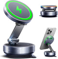 MagSafe Car Charger Mount, 15W Fast Wireless Charging Phone Holder, 108LB Vacuum Suction Cup & 3800gf Strong Magnet, 360° Adjustable Dashboard Windshield Mount for iPhone 17 Pro Max/17 Air/16-12