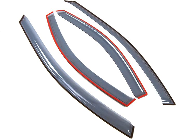 Car Window Rain Guard | Outside Mount Visors Auto Side Window Deflectors | Windows Visor Rain Shields Compatible with 1995-2000 Chrysler Cirrus | 4 Pcs Set, LGWV2-088-2, Light Tinted
