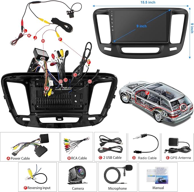 Car Radio Stereo for Chrysler 200C 2015 2016 2017 2018 2019 | QLED Touchscreen, Wireless CarPlay & Android Auto&Mirror Link, Built-in GPS, Wifi&Hotspot,Blutooth,FM Radio, Backup Camera