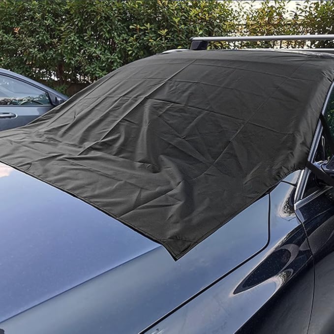 Car Magnetic Windshield Snow Cover for Ice, All Weather Application Windshield Cover, Snow and Wiper Protector for Most Cars, SUVs, Vans, Winter Car Front Window Accessories