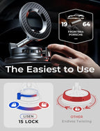 for Magsafe Car Mount, Magnetic Phone Holders for Your Car Vacuum, Phone Mount for Car Accessories for Women Men Jeep BMW, Suction Holder Kits, for iPhone 17 Pro Max 16 15 14 13 12,Carbon Fiber