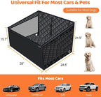 Hard Bottom Dog Car Seat for Pets Waterproof Seat Cover Hammock with 3-Sided Hard Boards 600D Heavy Duty Scratch Proof Nonslip Durable Back Seat Covers for Cars, Trucks and SUVs