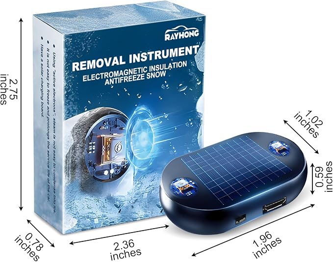 Valentines Day Gifts 4 Packs Car Interference Antifreeze Instrument,Solar AntiFreeze Electromagnetic Car Snow Removal Device,Portable Car Defroster,Fast and Efficient Ice Scrapers for Windshield