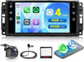 4G+64G Car Stereo for Jeep Wrangler JK 2007-2018 Dodge Ram 1500 2008-2012 with Wireless CarPlay Android Auto, 7 Inch Android Car Radio GPS Navigation WiFi SWC Bluetooth FM with Backup Camera