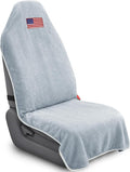 Car Seat Towel Cover, Sweat-Proof & Absorbent Microfiber Seat Protector for Gym, Workout & Beach, Universal Fit for Most Cars, SUVs & Trucks, 59"x29", Silver Gray Flag (1 Pc)