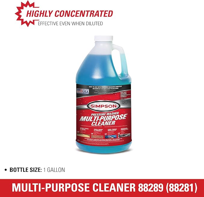 Cleaning 88281 Cleaner, Concentrated Soap Solution for Pressure Washers and Spray Bottles, Use on Concrete, Vinyl Siding, Appliances, Windows, Cars, Fences, Decks, Blue, 1 Gallon