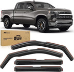 in-Channel Rain Guards for Chevy Silverado/GMC Sierra 2500HD 3500HD Crew Cab 2020–2026, Window Deflectors Wind Deflectors Vent Visors, Keep Rain Out & Reduce Wind Noise, 4PCS