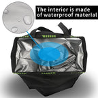 Hanging Car Trash Can with 4 Storage Pockets, Waterproof Leakproof Oxford Auto Garbage Bag, Adjustable Garbage Bag, Foldable Car Trash Bin Fit for Truck, SUV, Home, Office