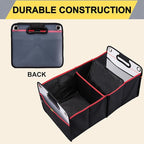 Car Trunk Organizer, Collapsible Auto Trunk Organizer Storage, Portable Grocery Cargo Container with Two Large Compartments for SUV, Vehicle, Truck, Home and Office