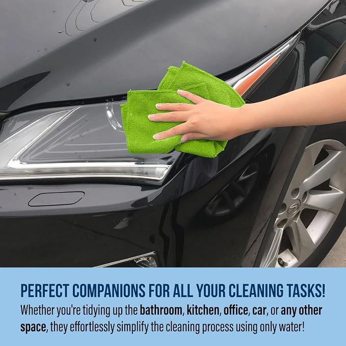 Microfiber Cleaning Cloth 11.5" x 11.5" 50 Pack - Edgeless Microfiber Towels for Cars, Cleaning Rags, Lint Free Car Microfiber Towel, Reusable Cleaning Cloths (Multicolor)