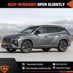 Rain Guards Compatible with Hyundai Tucson 2022 2023 2024 2025 2026, Tape-On Side Window Wind Deflectors & Visors Out-Channel 2022-2026 Tucson Rain Guard Black - 6 PCS