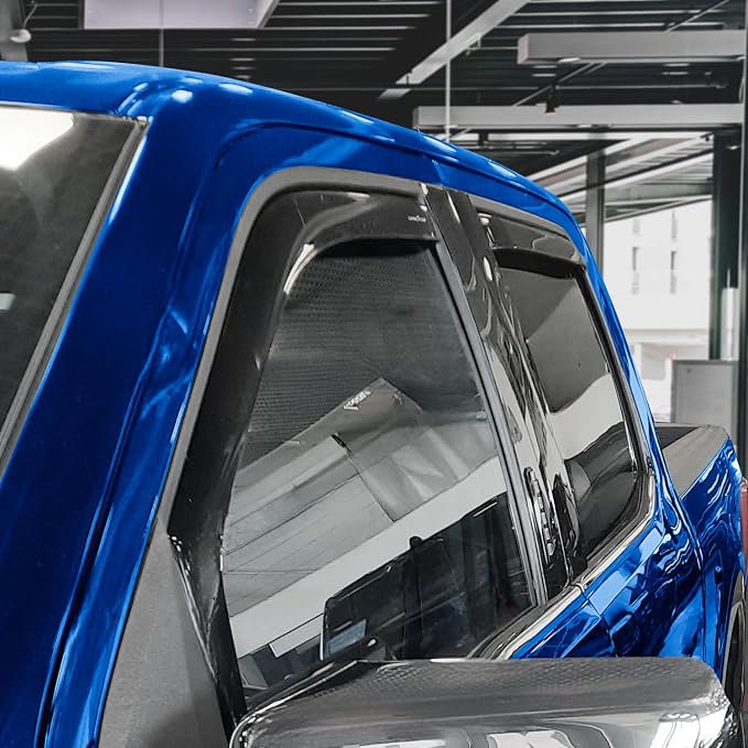 Goodyear Shatterproof in-Channel Window Deflectors for Ford F150 2021-2026 SuperCab, Rain Guards, Window Visors for Cars, Vent Deflector, Car Accessories, 4 pcs - GY008479