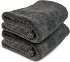 Mega Car Drying Towel - Holds Up to 9 lbs, No Streaks, Scratches, or Water Spots | 1200 GSM Microfiber Double Twist Pile & Edgeless Design, 1 Quick & Effortless Dry, 2 Pack - 24” x 36”