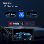 7 inch Car Stereo Double Din with Wireless Carplay&Android Auto,Bluetooth,Channel RCA,Backup Camera,SWC,FM/AM|Apple Carplay Radio Screen for Car Audio Receivers|HD Touchscreen car Audio