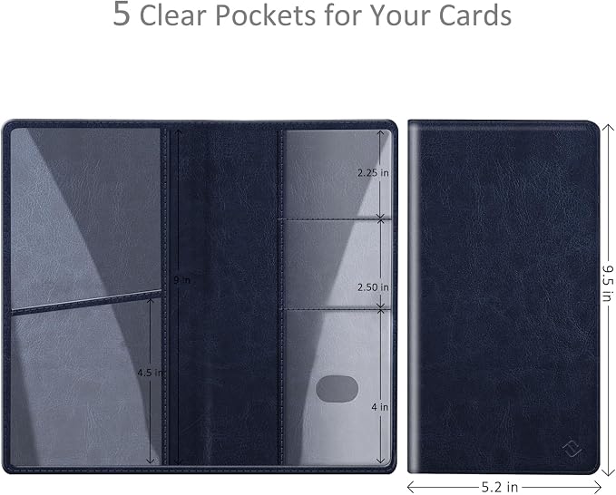 Car Registration and Insurance Card Holder, Vehicle Glove Box Card Organizer Wallet Automobile Accessories for License