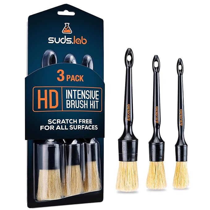HD Intensive Brush Kit 3 Pack- Premium Boar’s Hair Brushes - Scratch Free Design - Fine Detailing Brushes For Personal And Professional Use