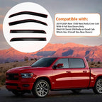 Window Visor Rain Guards Compatible with 2019-2024 Dodge Ram 1500 New Body Crew Cab with 4 Full Size Doors, Tape-On Wind Deflectors Vent Visors for Trucks Accessories