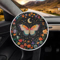 Butterfly Car Steering Wheel Cover Sun Shade,Anti-Heat Steering Wheel Protector,Universal 17 inch Auto Steering Wheel Sun Block Cover,Cute Steering Wheel Accessories for Women