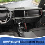 Center Console Dash Grab Handle Cover Trim Compatible with 2021-2024 Ford Bronco Interior Accessories, Red (Not for Bronco Sport)