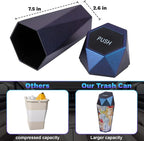 Car Trash Can, Car Trash Bin with Lid, Car Accessories for Women Interior, Car Garbage Can with Additional 2 ABS Hooks and 60pcs Trash Bags, Suitable for Home, Office, Car Organizer, Blue Purple