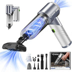 Car Vacuum Cleaner 17000PA Foldable Mini Handheld Vacuums Portable Cordless with Brushless Motor for Gifts, Hair,Cars,Bedrooms,Offices Cleaning HL132 Silver