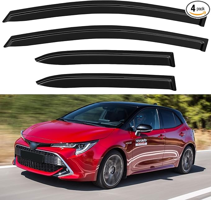 Window Visors Rain Guards for 2019-2026 Toyota Corolla Hatchback, Out-Channel Window Vent Wind Deflectors Visors Shades for 19 20 21 22 23 24 25 26 Corolla Hatchback